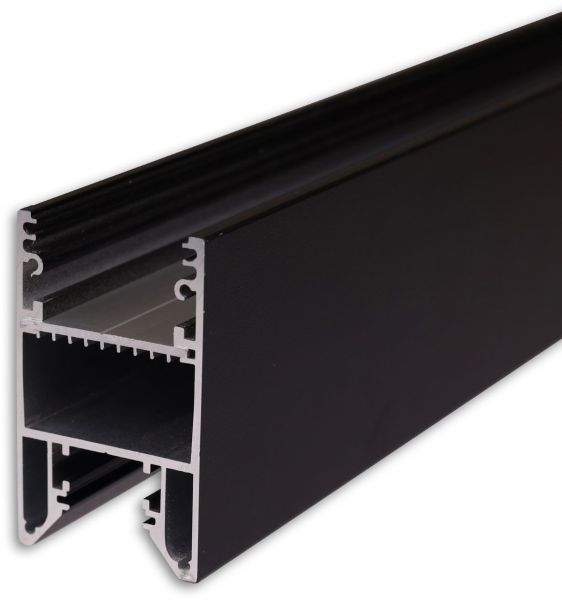 ISOLED LED Leuchtenprofil HALON Aluminium schwarz RAL 9005, 300cm, Kühlstreifen schiebbar