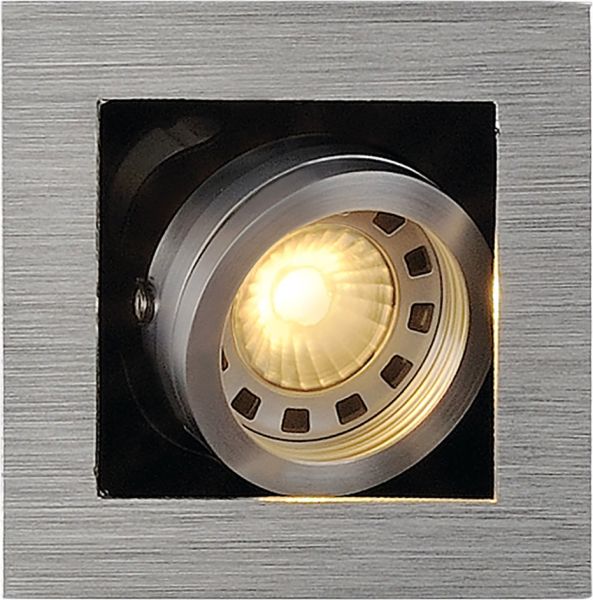 SLV KADUX 1 GU10 Downlight, eckig, alu brushed, max. 50W