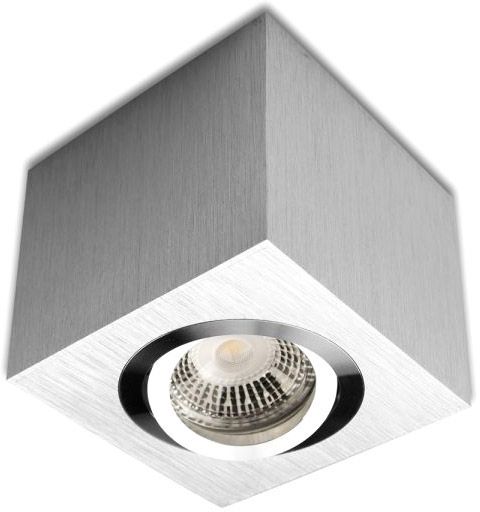 ISOLED Deckenaufbauleuchte eckig für GU10/MR16, Alu gebürstet, exkl. Leuchtmittel