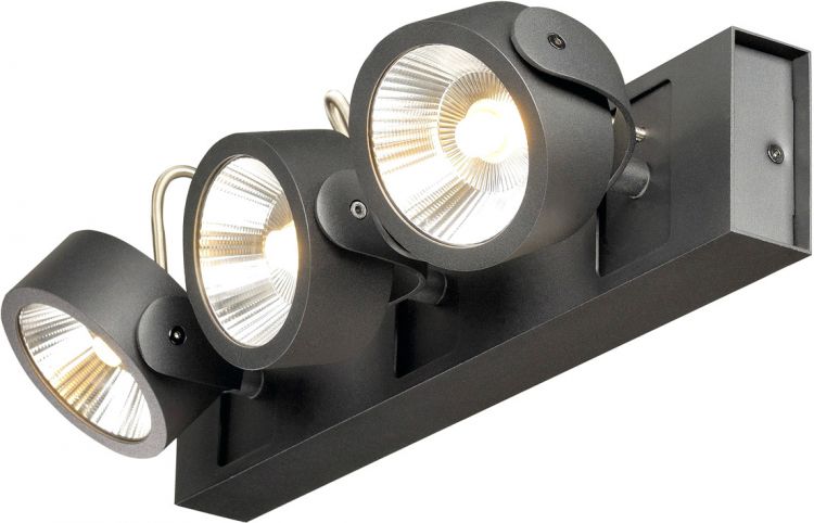 SLV KALU Wand- und Deckenleuchte, LED, 3000K, schwarz, 60°