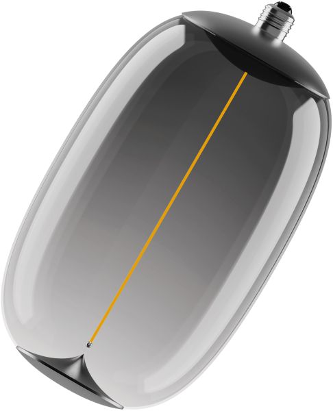 OSRAM Vintage 1906 Große ovale 12-Glühfaden-Magnetlampe 4 W 818 Rauchglas E27