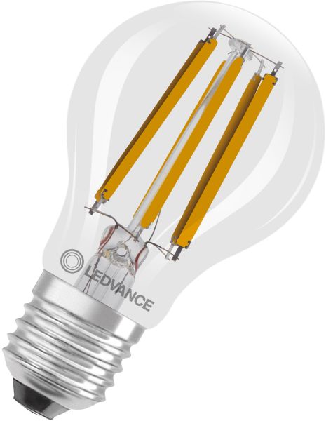 LEDVANCE LED Classic A 75 Glühfaden DIM Energieeffizienzklasse B S 5,7 W 827 Klar E27