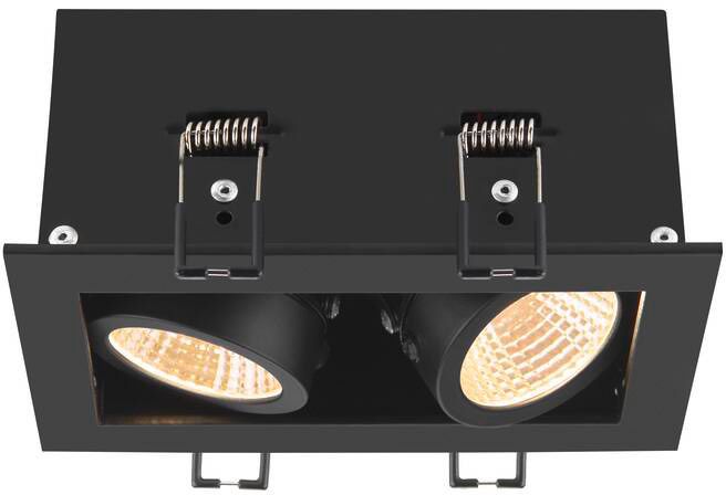 SLV KADUX, Deckeneinbauleuchte, double, 3000K, 38°, IP 20, quadratisch, schwarz