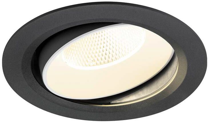 SLV NUMINOS® MOVE XL, Deckeneinbauleuchte, 4000 K, 20°, IP20, rund, schwarz / weiß