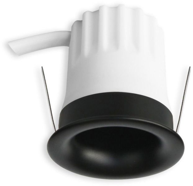 ISOLED LED Einbaustrahler BACK32, schwarz matt, rund, 5W, CRI90, 3000K, rückversetzt, Honeycomb