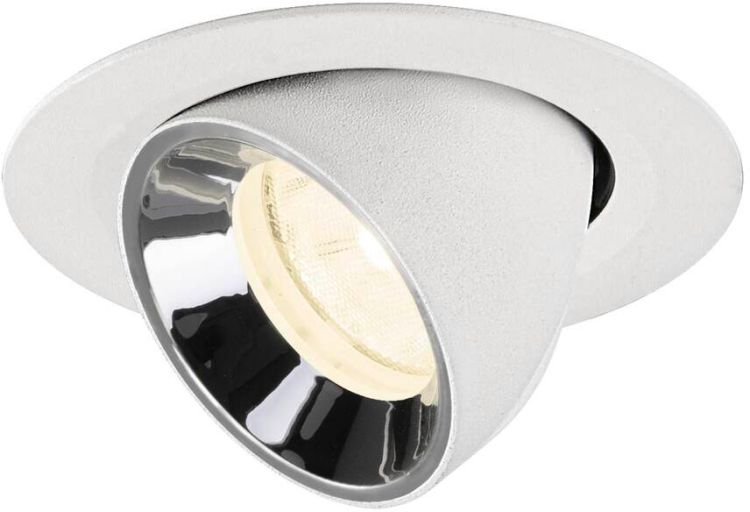 SLV NUMINOS® GIMBLE XS, Deckeneinbauleuchte weiß/chrom 4000 K 20°