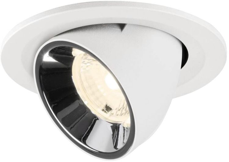 SLV NUMINOS® GIMBLE S, Deckeneinbauleuchte weiß/chrom 4000 K 40°