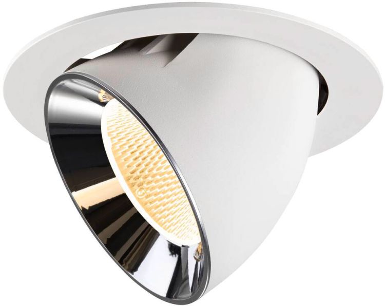 SLV NUMINOS® GIMBLE XL, Deckeneinbauleuchte weiß/chrom 3000 K 20°