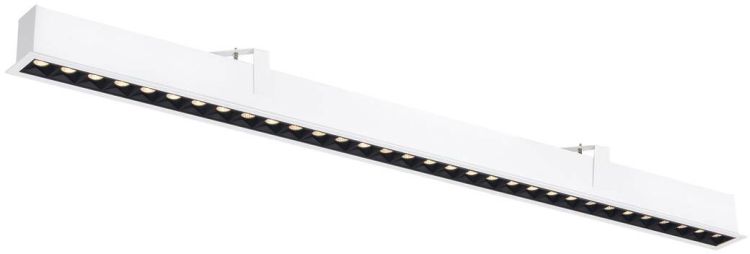 SLV GLENOS® PRO, Deckeneinbauleuchte, 1,2m, DALI, UGR19, 3000K, 75°, IP20, weiß / schwarz
