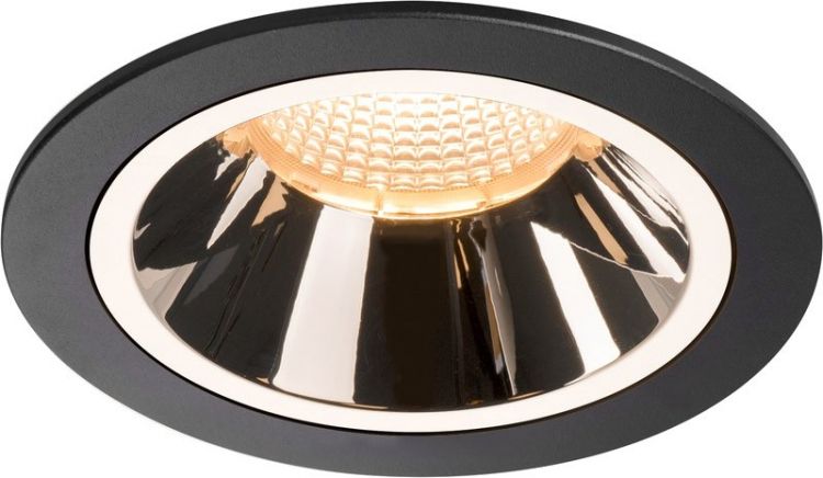 SLV NUMINOS® DL L, Indoor, luminaria empotrada de techo led negro/cromo 2700 K 20°