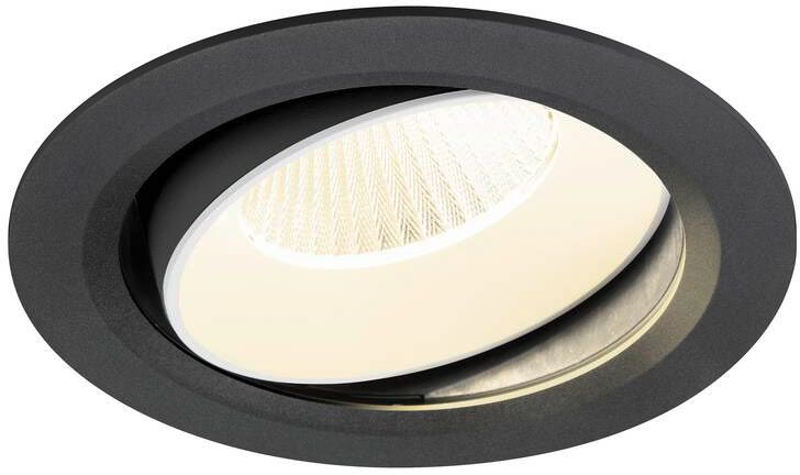 SLV NUMINOS® MOVE XL, Deckeneinbauleuchte, 4000 K, 40°, IP20, rund, schwarz / weiß