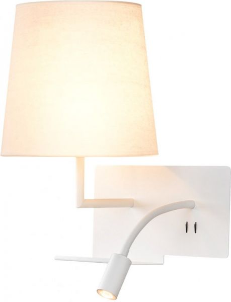 SLV SOMNILA FLEX, applique intérieure, liseuse, version gauche, blanc, LED, 3W, 3000K, avec port