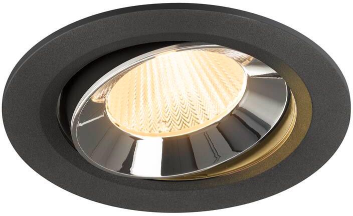SLV NUMINOS® MOVE L, Deckeneinbauleuchte schwarz/chrom 3000 K 40°