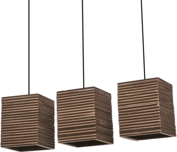 LEDVANCE Decor Karton-Quadrat-Pendelleuchte 3XE27 Braun