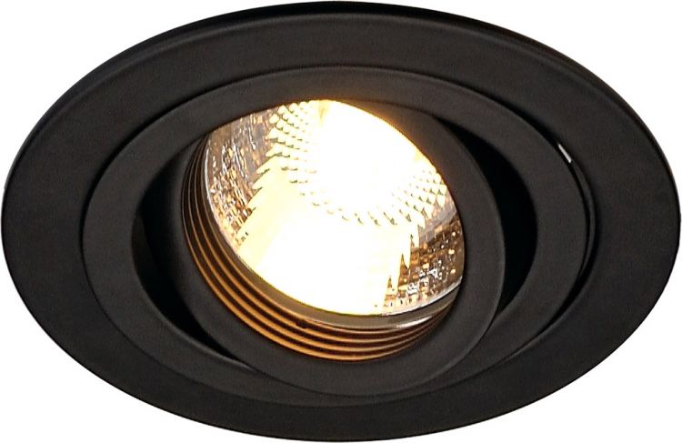 SLV NEW TRIA GU10 ROUND Downlight, mattschwarz, max. 50W, inkl. Blat