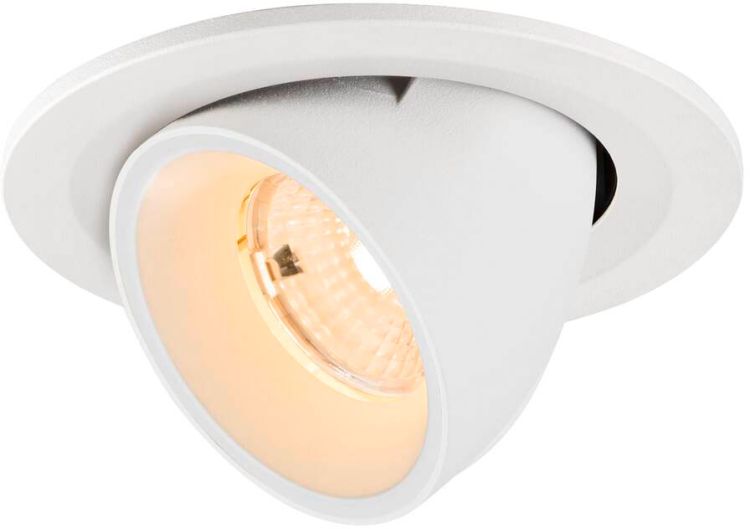 SLV NUMINOS® GIMBLE S, Deckeneinbauleuchte, 2700 K, 55°, IP20, rund, weiß