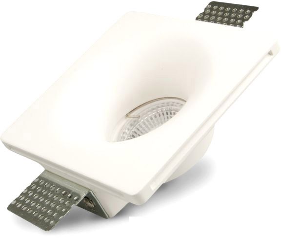 ISOLED Gips-Einbaustrahler GU5.3, quadratisch, rückversetzt, trichterförmig, weiß