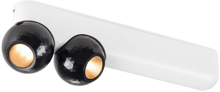 SLV DYSKO, Wand- und Deckenaufbauleuchte, double, PHASE, 2700K, 13 W, 36°, weiß / schwarz