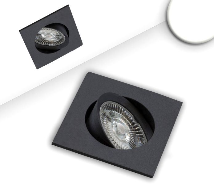 ISOLED LED Einbauleuchte Slim68 schwarz, eckig, 9W, neutralweiß, dimmbar