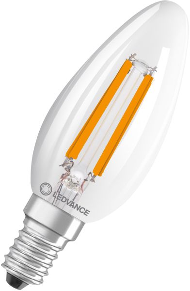 LEDVANCE LED Classic B 40 Filament DIM Energieeffizienzklasse C S 2,9 W 827 Klar E14