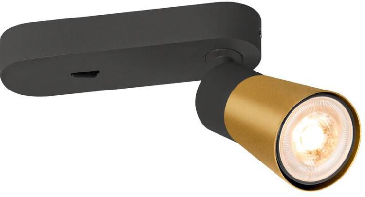 SLV PURI 2.0 Cone, Wand- und Deckenaufbauleuchte, Schalter, rechteckig, 1x max. 6W GU10, schwarz /