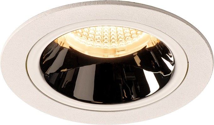 SLV NUMINOS® DL M, Indoor, luminaria empotrada de techo led blanco/cromo 3000 K 20° con resortes