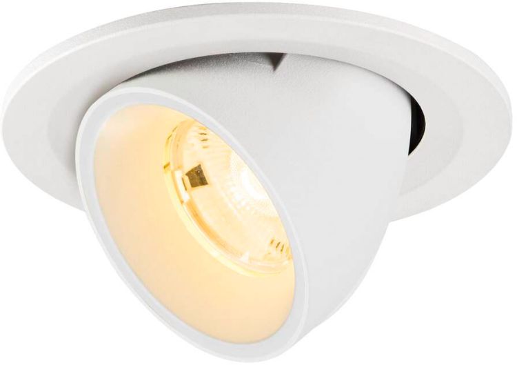 SLV NUMINOS® GIMBLE S, Deckeneinbauleuchte, 3000 K, 20°, IP20, rund, weiß