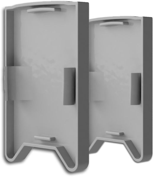 ISOLED Endkappe EC119 mit Lichtfalle, silber für Leuchtenprofil HALON mit Cover C29/C61, 2 Stück