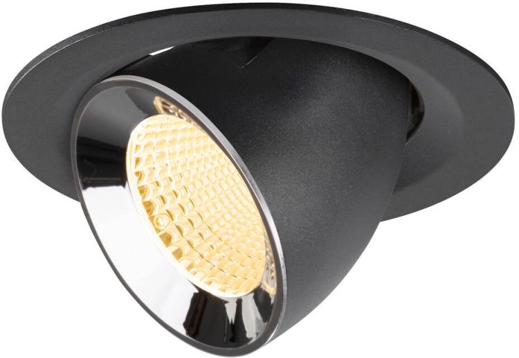SLV NUMINOS® GIMBLE M, Deckeneinbauleuchte schwarz/chrom 3000 K 40°