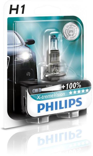 Philips Autolampe H1 X-treme Vision B1 55W 12V P14,5s 12258XVB1