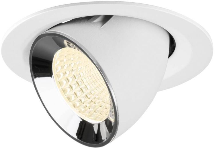 SLV NUMINOS® GIMBLE M, Deckeneinbauleuchte weiß/chrom 4000 K 55°