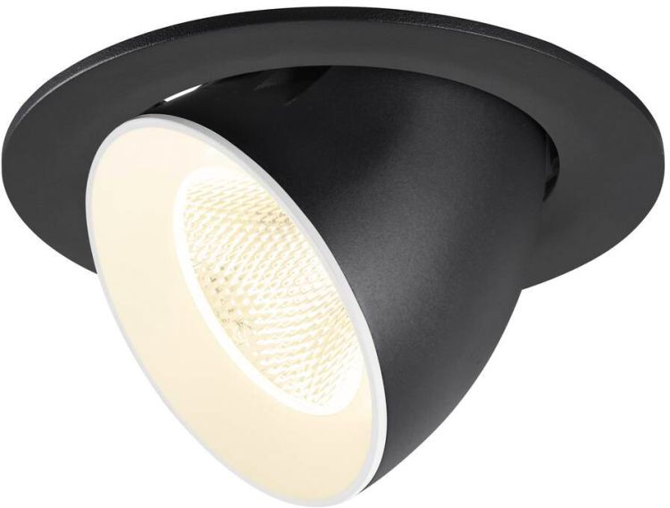 SLV NUMINOS® GIMBLE L, Deckeneinbauleuchte, 4000 K, 20°, IP20, rund, schwarz / weiß