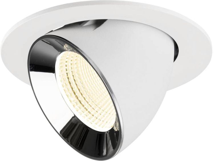 SLV NUMINOS® GIMBLE L, Deckeneinbauleuchte weiß/chrom 4000 K 55°
