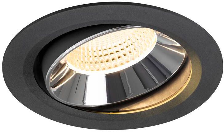 SLV NUMINOS® MOVE XL, Deckeneinbauleuchte schwarz/chrom 3000 K 55°