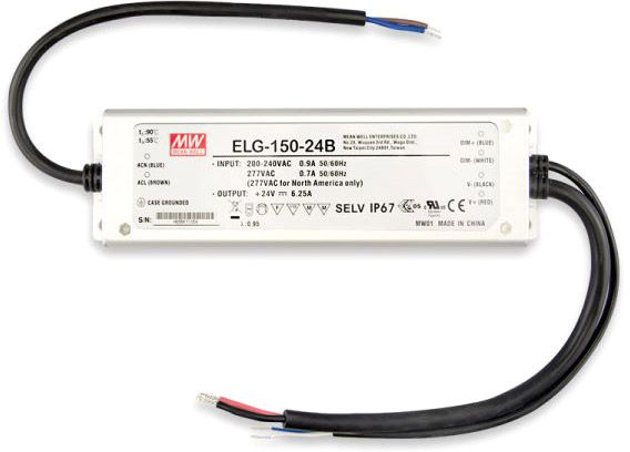 ISOLED LED Trafo MW ELG-150-24B 24V/DC, 0-150W, 1-10V (60-150W) dimmbar, IP67, SELV