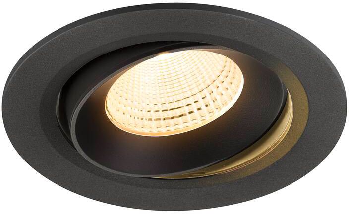 SLV NUMINOS® MOVE L, Deckeneinbauleuchte, 3000 K, 55°, IP20, rund, schwarz