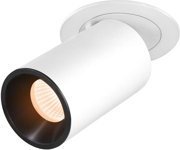 SLV NUMINOS® PROJECTOR M, Deckeneinbauleuchte, 2700 K, 55°, zylindrisch, weiß / schwarz