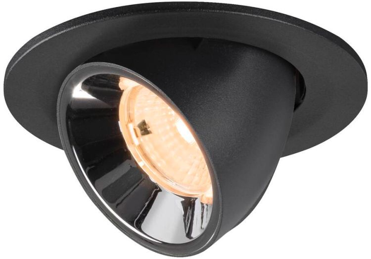 SLV NUMINOS® GIMBLE S, Deckeneinbauleuchte schwarz/chrom 2700 K 55°