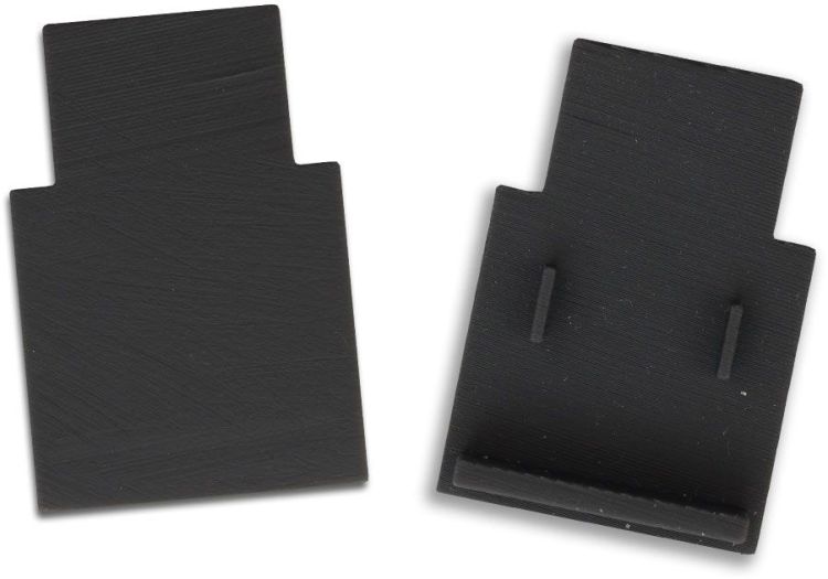 ISOLED Endkappe außenliegend, schwarz für Track48 Schiene flat (H25)