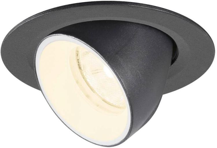 SLV NUMINOS® GIMBLE XS, Deckeneinbauleuchte, 4000 K, 20°, IP20, rund, schwarz / weiß
