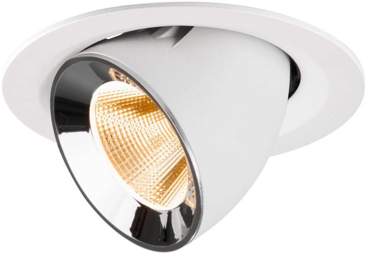 SLV NUMINOS® GIMBLE M, Deckeneinbauleuchte weiß/chrom 2700 K 20°