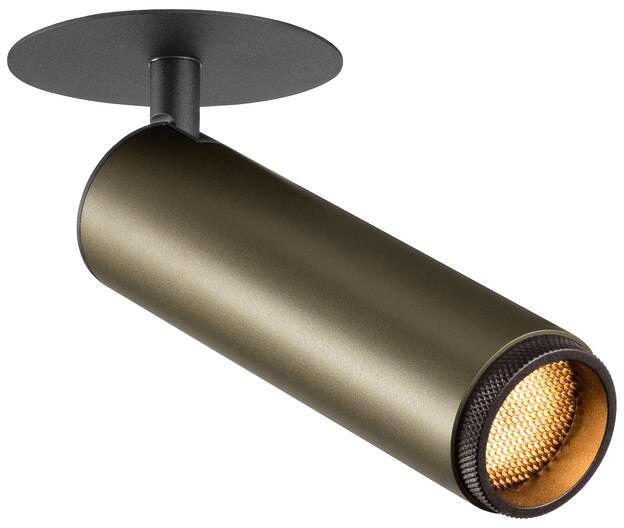 SLV GRIP! M, Deckeneinbauleuchte, PHASE, 2700 K, 42°, IP20, zylindrisch, bronze / schwarz