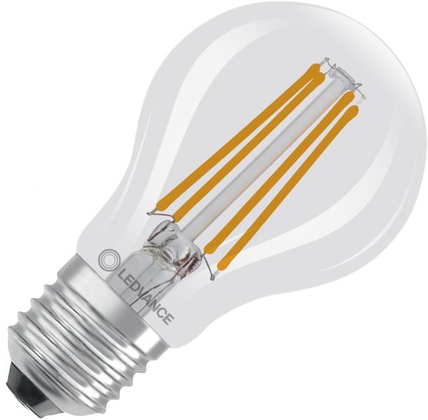 LEDVANCE LED Classic A 75 Glühfaden Energieeffizienzklasse A S 5W 827 Klar E27
