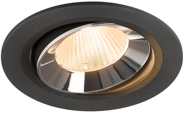 SLV NUMINOS® MOVE L, Deckeneinbauleuchte schwarz/chrom 2700 K 40°