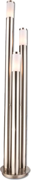 ISOLED Pollerleuchte 1700 Edelstahl, IP44, warmweiß, inkl. 3x E27 LED Leuchtmittel 9W