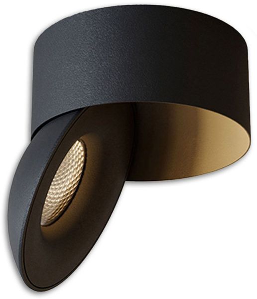 ISOLED LED Aufbauleuchte Sphere schwarz/schwarz, 2700K, 10W, CRI90, dimmbar