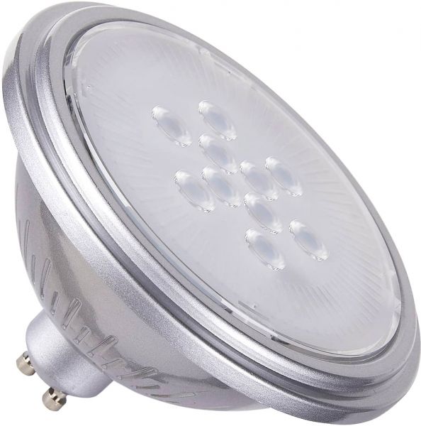 SLV QPAR111 GU10, LED Leuchtmittel silber 7W 2700K CRI90 40°