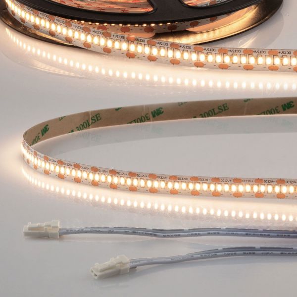 ISOLED LED CRI930 MiniAMP Flexband, 12V, 6W, 3000K, 500cm, beidseitig 30cm Kabel mit male-Stecker