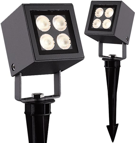 ISOLED LED Aussenstrahler Cube IP65, 4x2W CREE, anthrazit, warmweiß