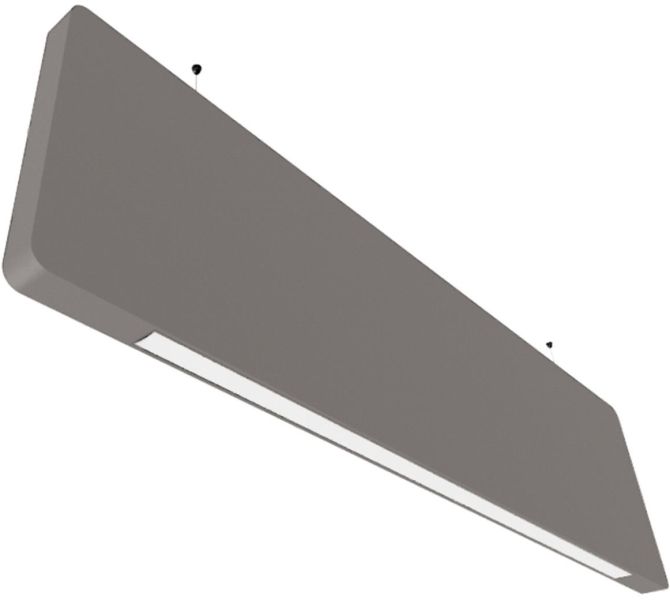 ISOLED Akustik-Aufbau-BAFFEL LAMP30H 37W schwarz, 1500mm, opal+, Push/DALI dimmbar, 3000K